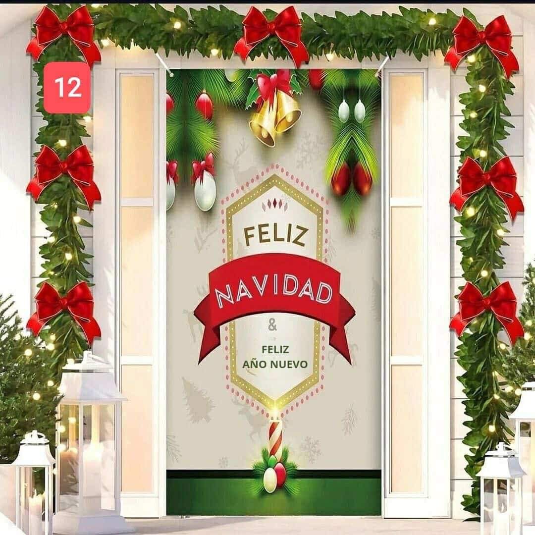 FUNDA NAVIDEÑA PARA TODO TIPO DE PUERTA + ENVIO GRATIS - FraDa Store