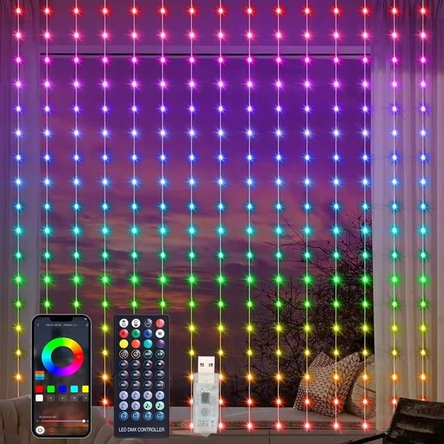 CORTINA DE LUCES NAVIDEÑAS SMART LED RGB 3X2 - FraDa Store