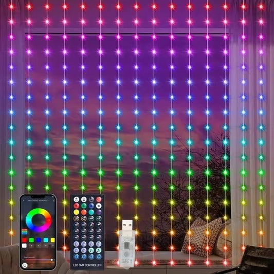 CORTINA DE LUCES NAVIDEÑAS SMART LED RGB 3X2 ORIGINAL - FraDa Store